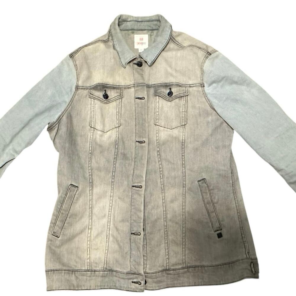 LuLaRoe Kenny Denim Jean Jacket Button sZ 2X Plus Size EUC